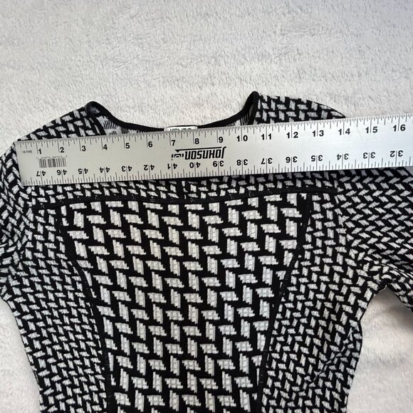 Kenzo Paris Womens Black & White Geometric Knit Dress Medium Short Sleeve Casual - Picture 6 of 9